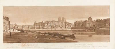 Näkymä Port Neufiin, joka on osa Louvrea, Notre Dame ja College of Four Nations, 1803; Kilpi 7 Pariisin Viewsista, Emanuel Volume -jäljitys levystä B1981.25.2616 作： Frederick Christian Lewis the Elder
