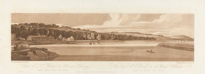 1802 年にセベ橋から撮影した聖クラウドとカルバリー山の眺め。 パリの景色からのプレート 18、プレート B1981.25.2627 のエマニュエル ボリューム トレース 作： Frederick Christian Lewis the Elder