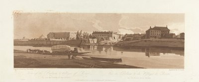 1803年、シエネ川のほとりにあるショイジの宮殿と村の眺め。 パリの景色からのプレート 14、プレート B1981.25.2623 のエマニュエル ボリューム トレース 作： Frederick Christian Lewis the Elder