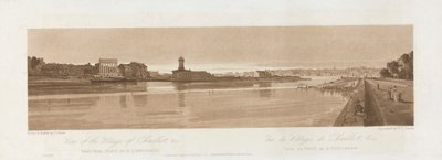 1803 年にコンコルド橋から撮影した Chaillot & C. の村の眺め。 パリの景色からのプレート 17、プレート B1981.25.2626 のエマニュエル ボリューム トレース 作： Frederick Christian Lewis the Elder