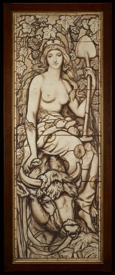 地球、シリーズ「4つの要素」c.1888-89から（紙に鉛筆でペンとインクを流したもの） 作： Frederick G. Smith