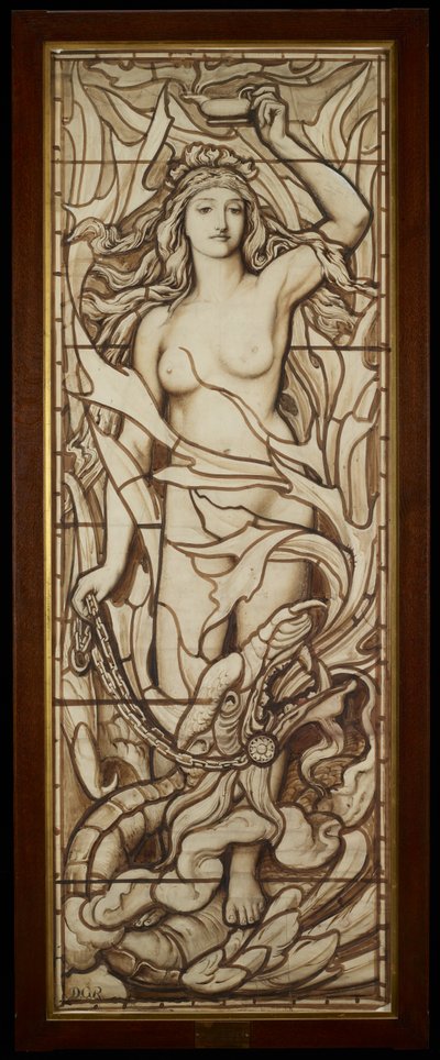 火、シリーズ「4つの要素」c.1888-89から（紙に鉛筆でペンとインクを流したもの） 作： Frederick G. Smith