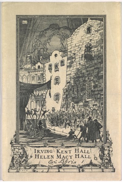ブックプレート: Irving Kent Hall and Mary Kent Hall, Ex Libris 刻印あり 作： Frederick Garrison Hall