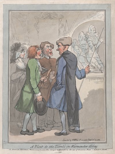 1789 年 10 月 23 日、ウェストミンスター寺院の墓への訪問。 作： Frederick George Byron