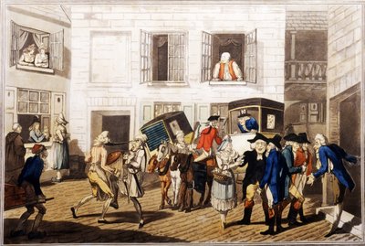 インヤードアットカレー、パブ。ウィリアム・ホランド著、ロンドン、1790年（手描きのアクアチント） 作： Frederick George Byron