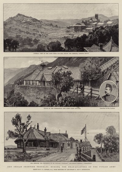 インディアンフロンティアの問題、マレー、パンジャブ軍本部 作： Frederick George Cotman