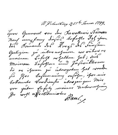 ロシア皇帝パウロ1世からNumsen将軍への手紙、1899年1865年。 作： Frederick George Netherclift