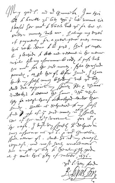 レスター伯、ロバート・ダドリーからバーリー卿とウォルター・マイルドメイ卿への手紙、1576 1856。 作： Frederick George Netherclift