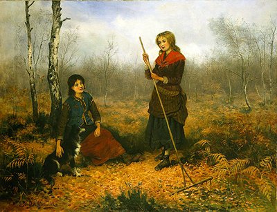 Gathering Leaves（油彩・キャンバス） 作： Frederick Gerald Kinnaird