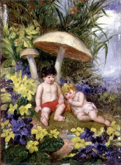 The Four Seasons:春（油彩・ボード） 作： Frederick Gerald Kinnaird