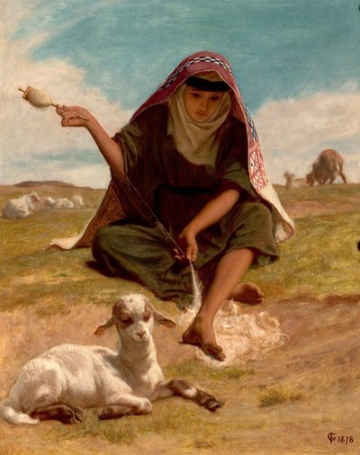 Distaff Worker、1878 作： Frederick Goodhall
