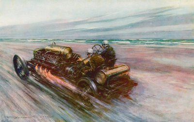 アルジャーノン・ギネス卿バートが1908年に時速120マイルを達成した有名な「200」ダラック（カラーリソ） 作： Frederick Gordon (after) Crosby