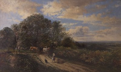 19世紀後半の牛のいる風景 作： Frederick Henry Henshaw
