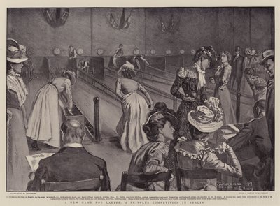 女性のための新しいゲーム、ベルリンでのスキットルズ大会 作： Frederick Henry Townsend