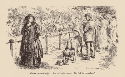 「ママ、大丈夫だよ。朝ごはん食べたよ」（リトグラフ） 作： Frederick Henry Townsend