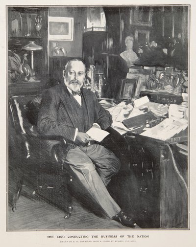 国家の事業を行うエドワード7世 作： Frederick Henry Townsend