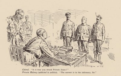 仲間を殴った容疑の兵士（リトグラフ） 作： Frederick Henry Townsend