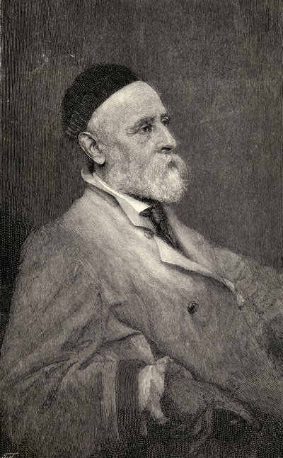 ジョンフレデリックワッツの肖像画。ホリーヤーの写真の後にT.ジョンソンが刻んだ、「The Century Illustrated Monthly Magazine」（1883年5月〜10月） 作： Frederick Hollyer
