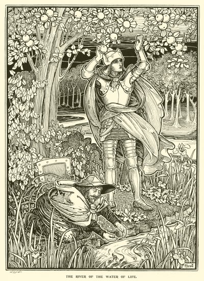 いのちの水の川（エングレービング 作： Frederick Hurten Rhead