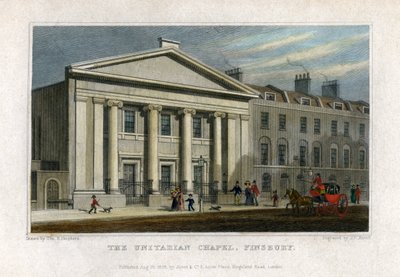 ユニテリアンチャペル、フィンズベリー、ロンドン、1828 作： Frederick James Havell