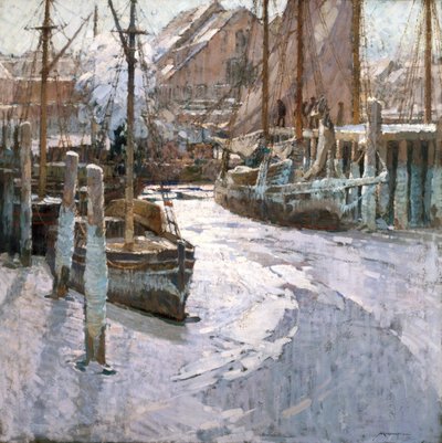 アイス バウンド ベッセルズ (キャンバスに油彩) 作： Frederick John Mulhaupt