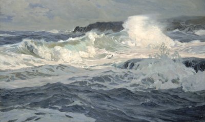 1907年、セント・アイヴスの南西風。 作： Frederick Judd Waugh