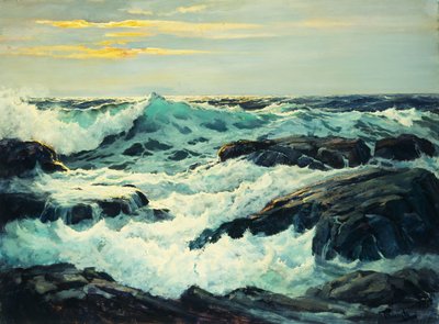 サーフと岬 作： Frederick Judd Waugh