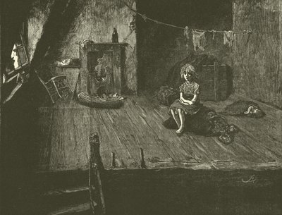 屋根裏部屋の貧しい子供たち 作： Frederick L. Bernard