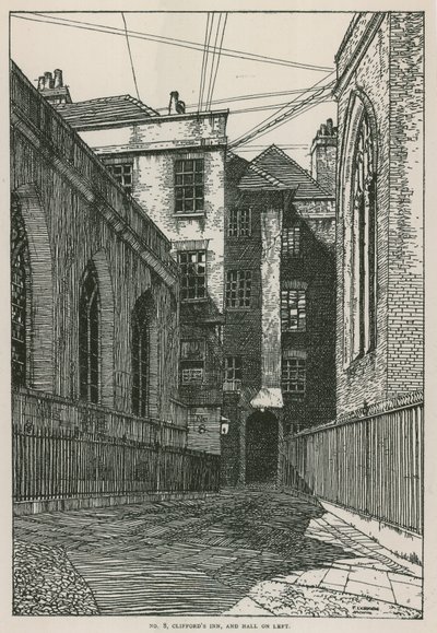 クリフォードズイン、ロンドン、ホールの左側 作： Frederick Landseer Maur Griggs