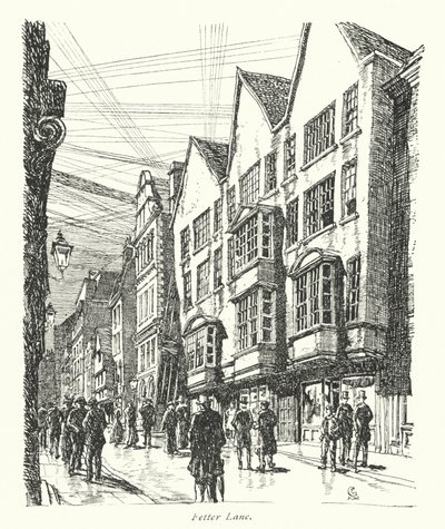 ロンドンフェッターレーン（カラーリトグラフ） 作： Frederick Landseer Maur Griggs