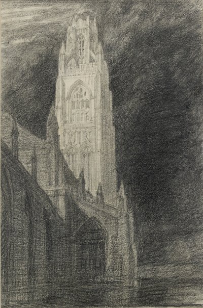 1924年の「ボストンのセントボトルフ」の習作 作： Frederick Landseer Maur Griggs
