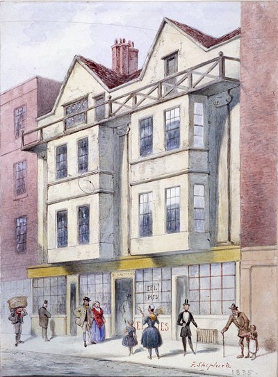 フリートストリート、ロンドン、1835 作： Frederick Napoleon Shepherd
