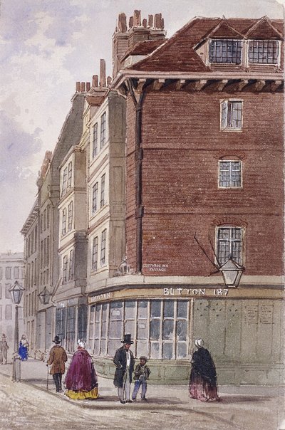 フリートストリート、ロンドン、c1845 作： Frederick Napoleon Shepherd