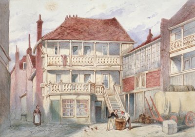 フレンチ ホルン タバーンの眺め、ホルボーン、ロンドン、1840 年 作： Frederick Napoleon Shepherd
