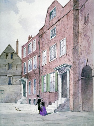 1841年、ロンドン市ナイトライダーストリート、ベルヤード、総督官邸の眺め 作： Frederick Napoleon Shepherd