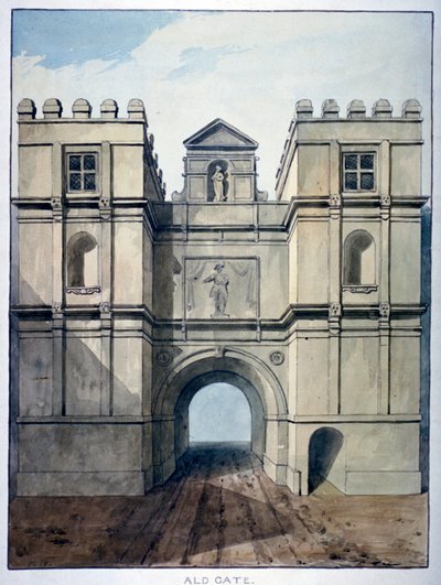アルドゲート、ロンドン、c1820 作： Frederick Nash