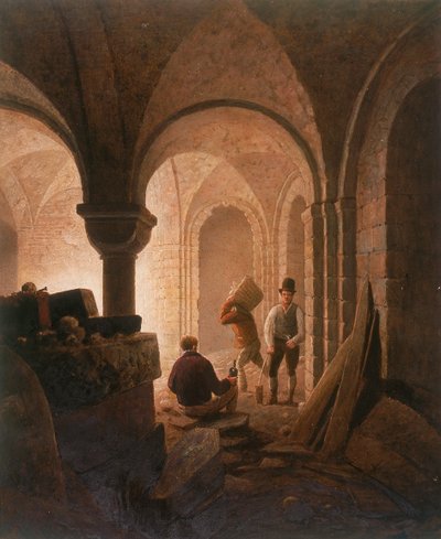 セント・メアリー・ル・ボウの地下聖堂、ロンドン、1818年 作： Frederick Nash