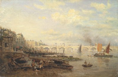 サマセットハウスのテムズとウォータールー橋、1820-30年頃（パネルに油彩） 作： Frederick Nash