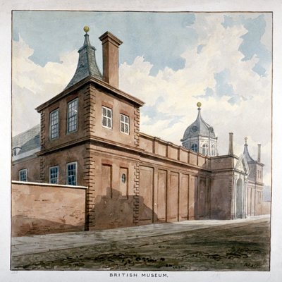 大英博物館の眺め、ブルームズベリー、ロンドン、c1807 作： Frederick Nash