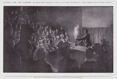 英国王立研究所で子供たちに講義するロバート・ボール卿（リトグラフ 作： Frederick Pegram