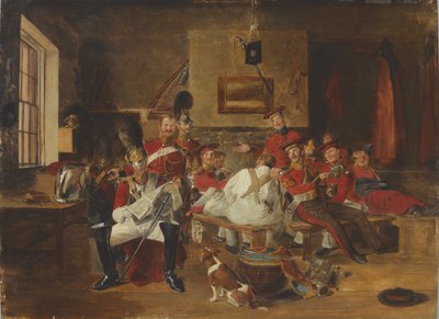 セカンドライフガード、ガードルーム、1828年頃 作： Frederick Richard Pickersgill