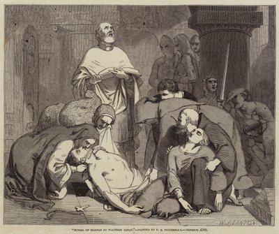 ウォルサム修道院でのハロルドの埋葬 作： Frederick Richard Pickersgill