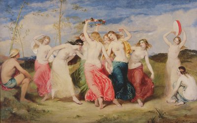 ニンフたちに踊りを教えるマーキュリー 作： Frederick Richard Pickersgill