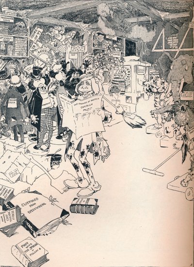 賢い漫画家の財産室、c1890 作： Frederick Richardson