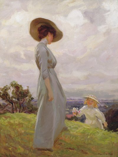 丘の中腹に登る 作： Frederick Stead