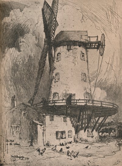 「ウィラルの風車」、c1900 作： Frederick Vango Burridge