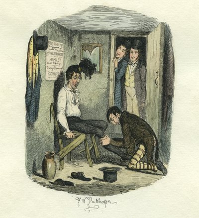 ハムレットの剥製、大いなる期待、1885年頃（手描きのエッチング） 作： Frederick W. Pailthorpe
