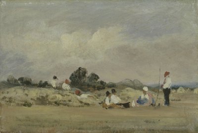 Haymakers Resting（ミルボードに油彩） 作： Frederick Waters Watts