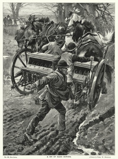 苦労の種まき（リトグラフ 作： Frederick William (after) Burton
