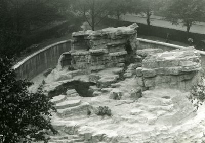 マッピン・テラスの上から見た「モンキー・ヒル」、ロンドン動物園 作： Frederick William Bond